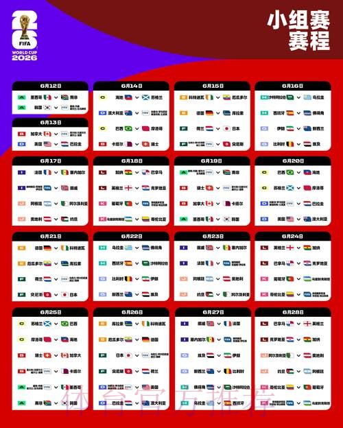 2026世界杯比赛时间详细